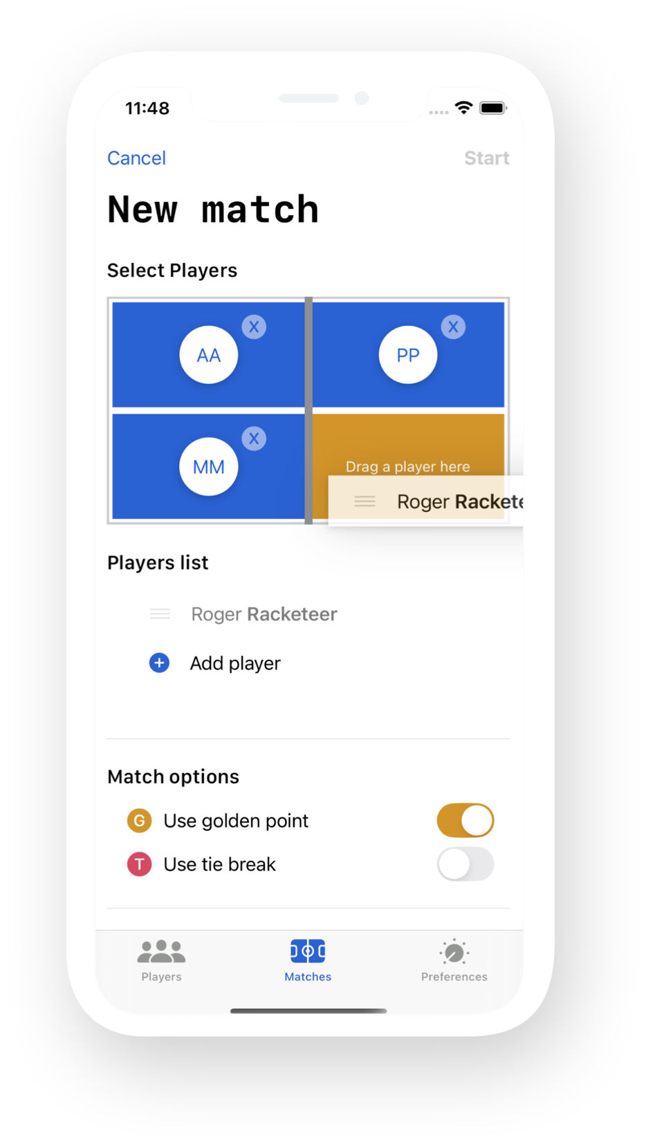 Prepara el partido. — Padel Charts
