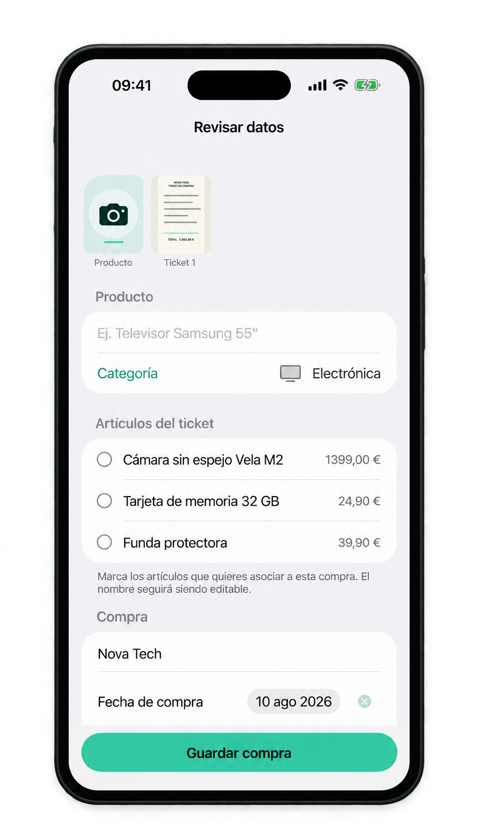 Menos teclear. — TicketTac